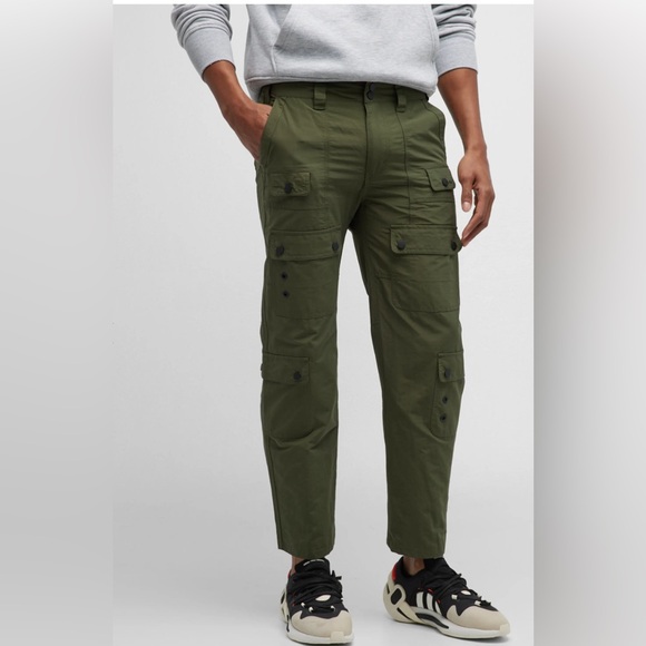 Lotto Cargo Pants Mens Size L Green Zip Legs C6